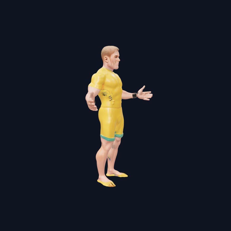 Triathlon Athlete D Character Model Rigged and Animated